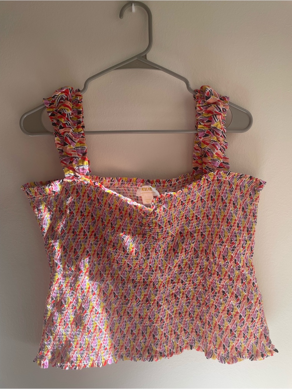Anthropologie Maeve Colorful Smocked Women's Top